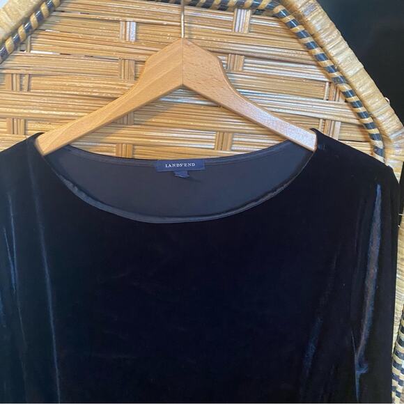 Lands end plus size Elegant Black Velvet Dress 2X witchy moody goth whimsigoth - Picture 4 of 7